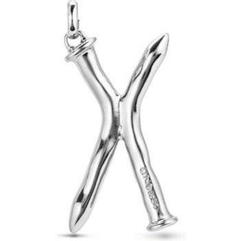 UNO de 50 - X Letter Silver Plated Metal Pendant