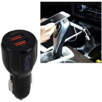 SATYCON Cargador DE Coche Ultra RAPIDO QC3 2USB 6A Negro