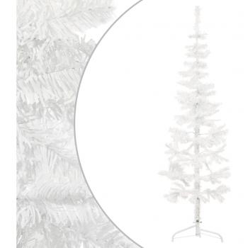 vidaXL Slim Artificial Half Christmas Tree with Stand White 150 cm
