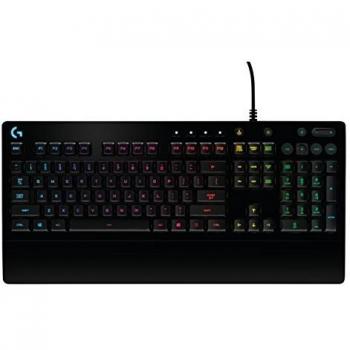 Logitech G213 Prodigy Teclado Gaming, RGB LIGHTSYNC, Teclas retroiluminadas, Resistente a Salpicaduras, Teclas personalizables, Controles Multimedia Dedicados, Disposición QWERTY ES - Negro