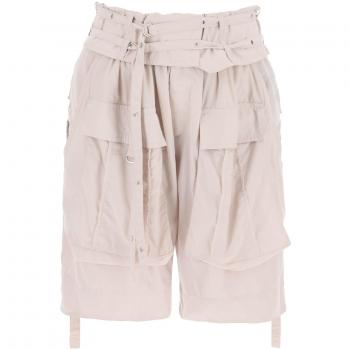 Isabel Marant Heidi Beige Cargo Shorts with Folded Waistband for Women - Size 34