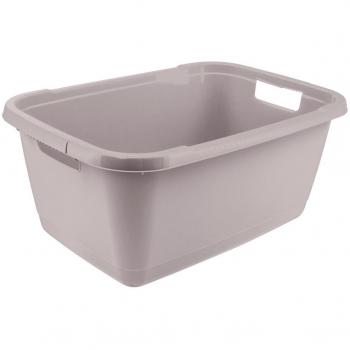 Cesta de la Colada Keeeper Aenna, Plástico Sólido, 52L, Gris, 65x44x28 cm