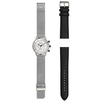 BREIL Men's SIX.3.Nine Watch Collection Mono-Colour Silver dial Chrono Quartz Movement and Steel Black MESH TW1806