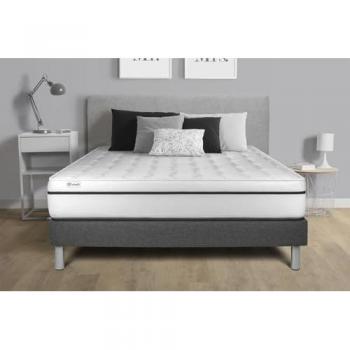 Conjunto Vitalit Somier gris + colchón con espuma viscoelástica 135 x 190 cm