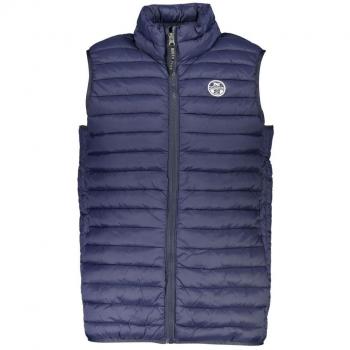 North Sails Men's Blue XL Polyamide Sleeveless Jacket with Pockets and Logo