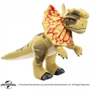Peluche Dilophosaurus de Jurassic Park - The Noble Collection, suave y detallado, 30 cm de altura, diseño basado en la película, ideal para coleccionistas y amantes de los dinosaurios
