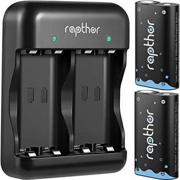 Rapthor Batería Recargable Xbox+Cable USB-c,Cargador con 2 baterías Recargables de 2500 mAH para Xbox,Carga rápida,Recargable Battery Pack Accesorios para Xbox One/Xbox One S/Elite