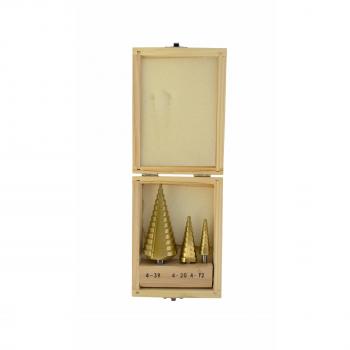 Broca escalonada HSS-TIN AWTOOLS - Set de 3 unidades
