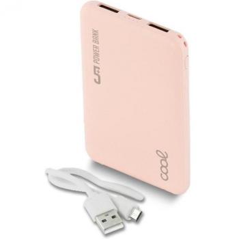 Power Bank 5000mAh Micro-USB Leather Pink External Battery