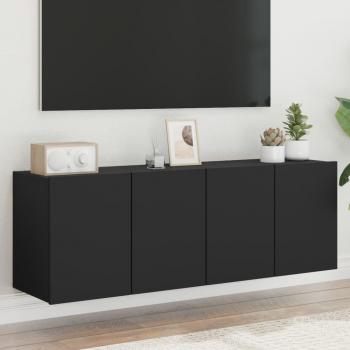 Mueble para TV de pared vidaXL, 2 unidades, color negro, dimensiones 60x30x41 cm, diseño moderno para salón