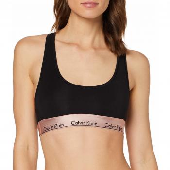 Calvin Klein Unlined Bralette, Parte de arriba de bikini para Mujer, Negro