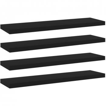 vidaXL Bookshelf Boards 4 pcs Black 40x10x1.5 cm Engineered Wood