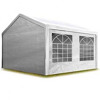 Carpa para fiestas TOOLPORT 4x5 m en blanco, lona PE 350, impermeable, con protección UV