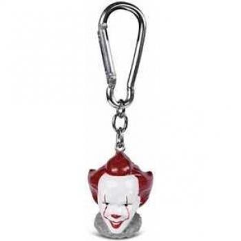 Llavero 3D It Pennywise con gancho y logo, material de alta calidad, diseño detallado y colorido, tamaño compacto ideal para llaves o mochilas