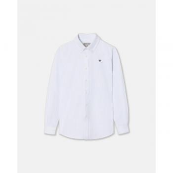 Silbon - Camisa de niño rayas manga larga azul y blanca con cuello clásico