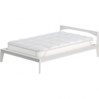 Topper Acolchado Individual con Estructura Ventilada y Elastico, Blanco 80x195 cm