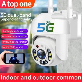 Cámara de vigilancia WIFI 1080P 5G para exteriores, visión nocturna a todo color, detección de movimiento, seguimiento automático, monitor de bebé, cámara IP IP66 resistente al agua