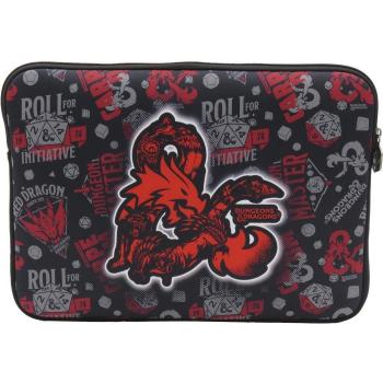 Funda para Portátil Dungeons & Dragons 15, Maletín de Ordenador, Protectora Impermeable, Color Negro, 36x26x2 cm, Producto Oficial