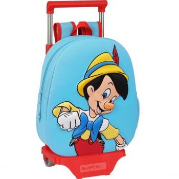 Mochila 3D+Carro 705 Pinocchio - Safta Disney con Sistema de Sujeción y Bolsillo Lateral