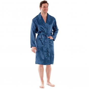 SaneShoppe - Bata - Manga Larga - para hombre azul Blue Dressing Gowns X-Large