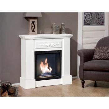 Camino a Bioetanolo Versailles 2,5 kW/h en MDF Blanco con 1 Bruciatore