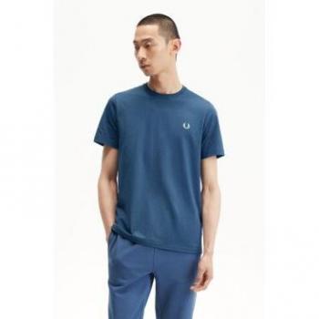 Camiseta de cuello redondo azul Fred Perry