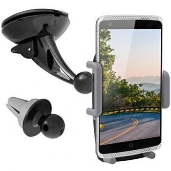 kwmobile Soporte flexible de coche para ZTE Axon Elite - Soporte de coche para el parabrisas y la rejilla de ventilación