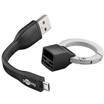 Goobay 71810 adaptador de cable microUSB 2.0 USB 2.0 Negro - Adaptador para cable