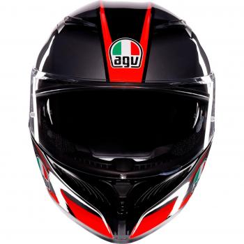 Casco Integral AGV K3 Striga Negro Gris Rojo Talla L