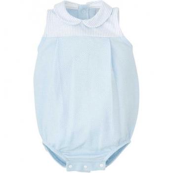 Ranita de bebé niño en tejido con textura y sin mangas