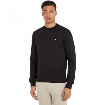 Calvin Klein Jeans Men's Black Crew Neck Sweatshirt with Monogram - Size XL