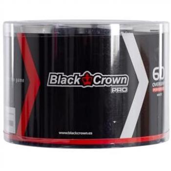 Black Crown - Tarro de 60 Overgrips de Pádel - Blancos o Multicolor - Absorben Sudor - Tacto Suave - Cómodo Agarre