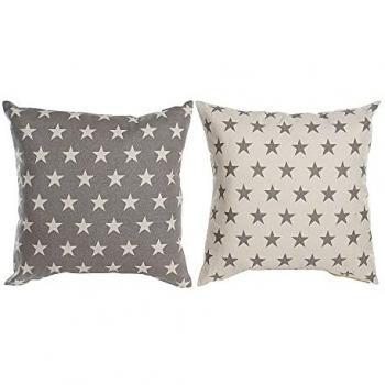 Cojín DKD Home Decor Beige Marrón 60 x 10 x 60 cm Estrellas (2 Unidades)