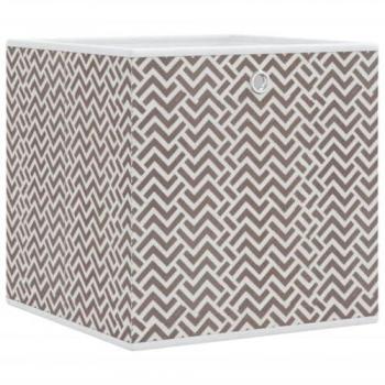 Cajas de Almacenaje Plegables 4 uds Marrón 32x32x32 cm Tela No Tejida