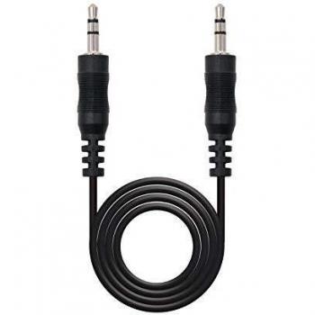 NanoCable 10.24.0100 - Cable audio estereo, JACK 3.5/M-JACK 3.5/M, macho-macho, negro, 0.3mts