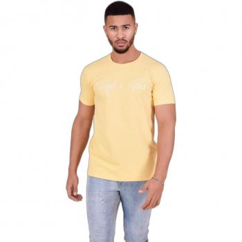 Project X Paris Basic Logo Embroidered Yellow T-Shirt for Men - XS