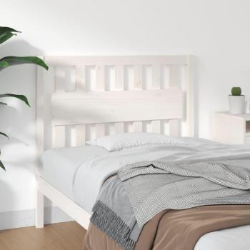Cabecero de cama blanco 105.5x4x100 cm madera maciza de pino
