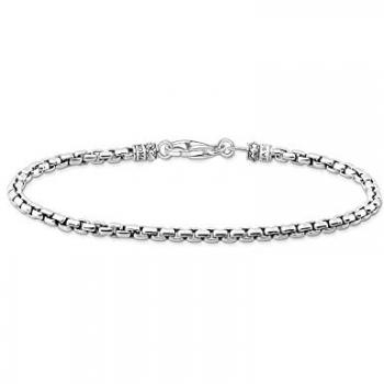 Thomas Sabo Sterling Silver Blackened Venezia Bracelet for Women - Size 17.5cm