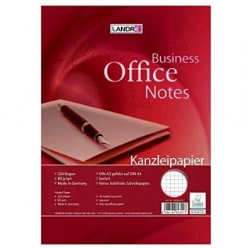 Papel de Despacho LANDRÉ, DIN A3/DIN A4, Cuadriculado, 250 Hojas, 80 g/m², Sin Rand