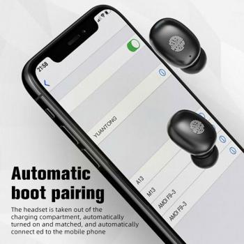 Auriculares deportivos mini N21 impermeables, inalámbricos Bluetooth 5.1 con linterna