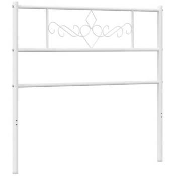 Cabecero de metal blanco 107 cm, cabezal con patas metálicas, cabecero alto para cama, soporte de espalda de cama para dormitorio