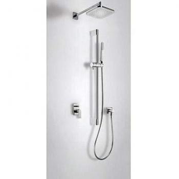 Tres Griferia - Kit De Ducha Monomando Empotrado Loft Con Cierre Y Regulación De Caudal. · Cuerpo Empotrado Incluido · Ducha Fija 220X220 Mm. Con Rótula.