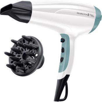 Secador de Pelo Remington Shine Therapy 2300W (Iónico, Antifrizz, Difusor, Concentrador, 3 Temperaturas / 2 Velocidades, Golpe Frío)