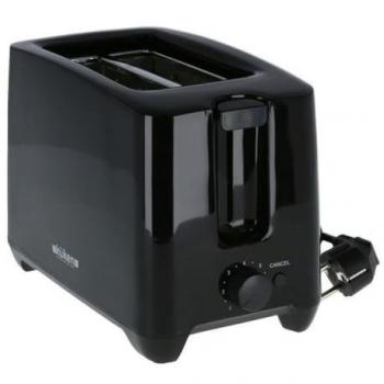 Tostadora de Plástico Negra Kuken 750W para 2 Piezas con 2 Ranuras