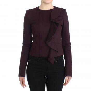 GF Ferre Purple Ruched Jacket Coat Blazer Short - IT40, Size: XS, Zip Closure and Ruched Detail