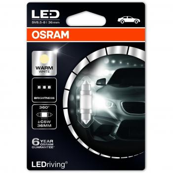 Osram 6498WW-01B LED Retrofits Premium Lámpara para el Interior del Vehículo, Ahorro de hasta un 80% de Energía, 12V, Casquillo SV8.5-8, Embalaje Blister Individual