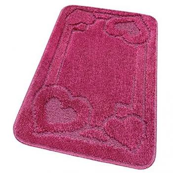 Alfombra de baño antideslizante absorbente 50x110 cm color sólido morado 100% Made in Italy