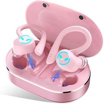 Auriculares Bluetooth, Donerton IPX8 Impermeable 150H Playtime Auriculares Inalámbricos con Hi-Fi Estéreo, In-Ear Auriculares con Caja de Carga y Micrófono Integrado, Pantalla LCD y Control Tactil
