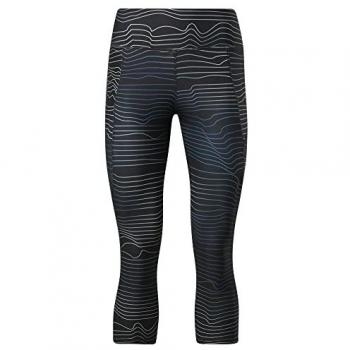 Leggings Reebok Running Aop 3/4 Tig Negro Printed Ha0998, Mallas Aop 3/4, Mallas Marca Modelo Running AOP 3/4 Tight