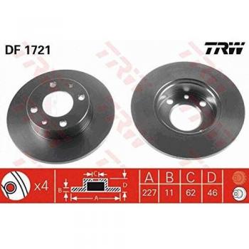 Disco de freno TRW DF1721 frente, completo, 1 pieza